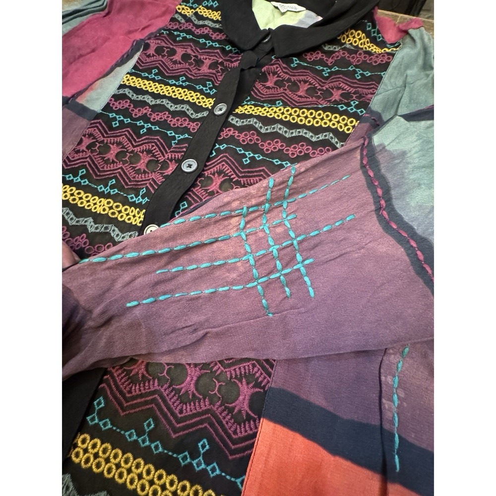 John Mark patchwork tunic colorful eclectic Embro… - image 5